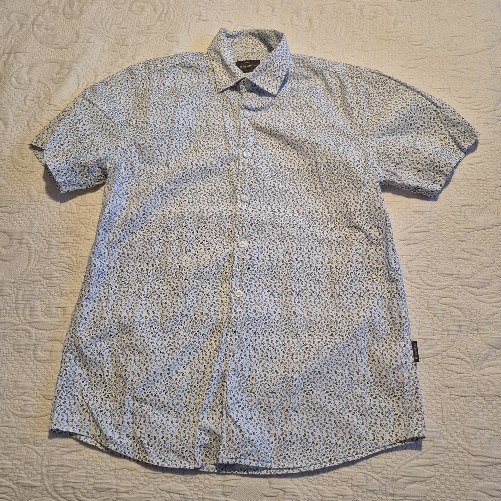 Peter Werth men's Small short sleeve button down shirt paisley print VGUC